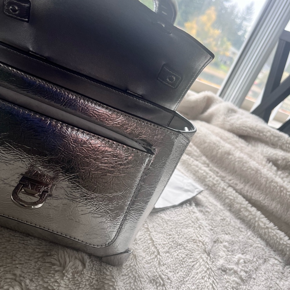 Michael Kors Metallic Silver Satchel - Picture 7 of 11